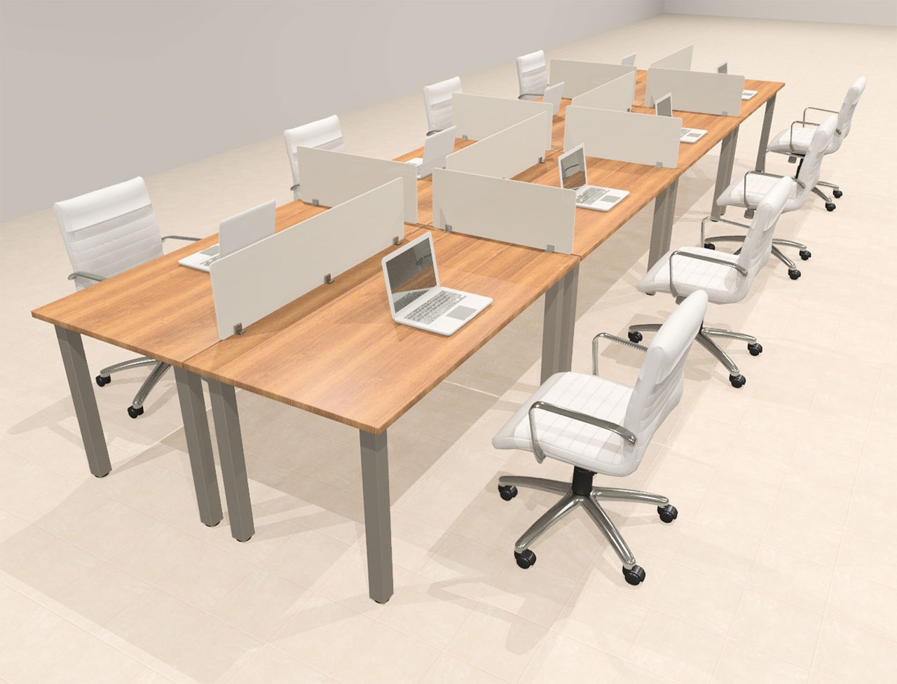 8 Person Modern  Metal Leg Office Workstation Desk Set, #OT-SUL-FPM36