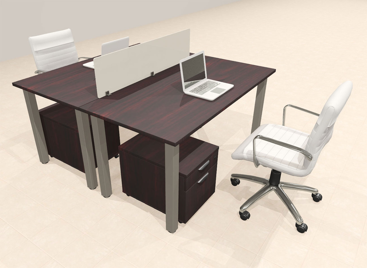2 Person Modern  Metal Leg Office Workstation Desk Set, #OT-SUL-FPM48