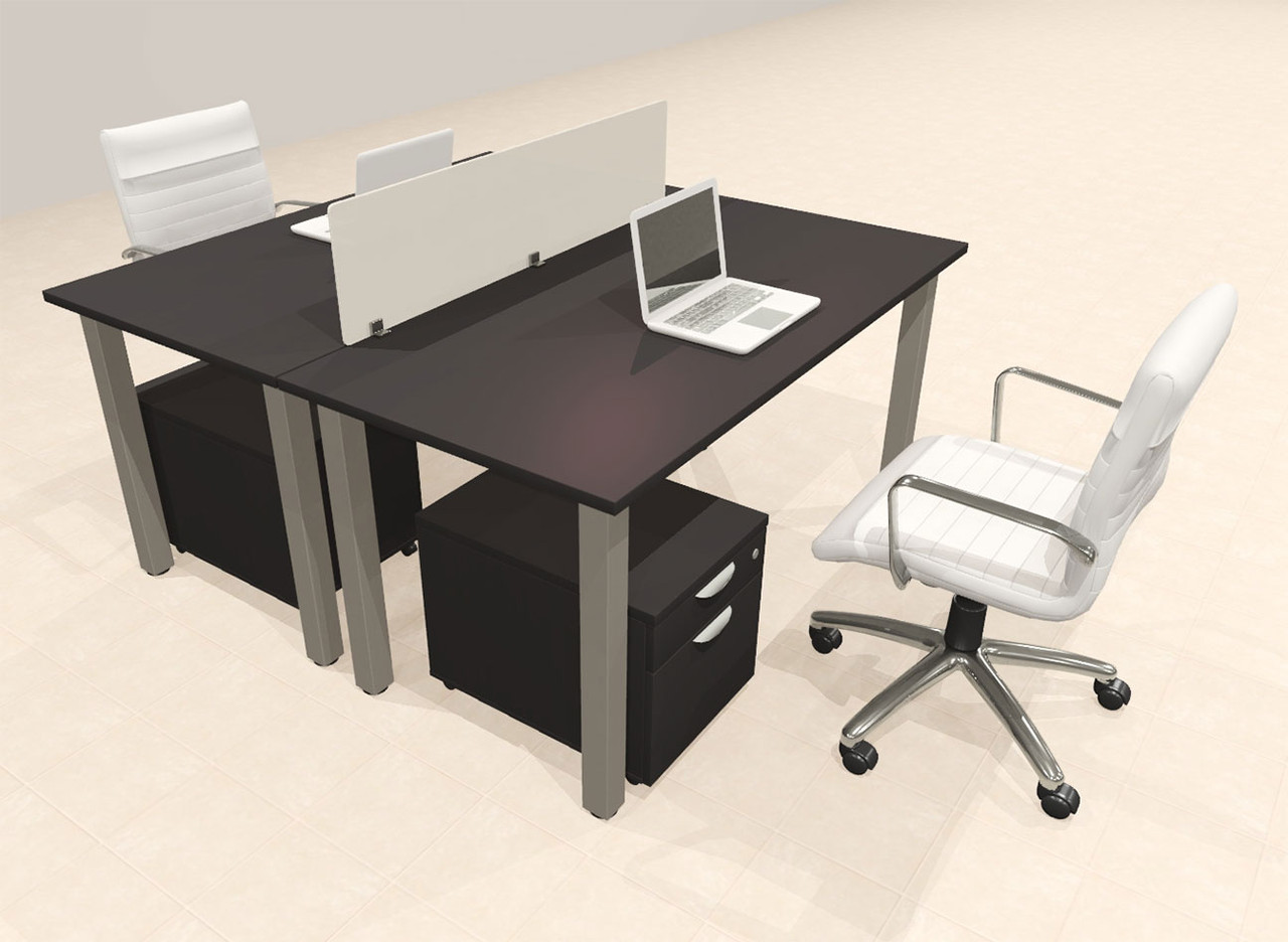 2 Person Modern  Metal Leg Office Workstation Desk Set, #OT-SUL-FPM49