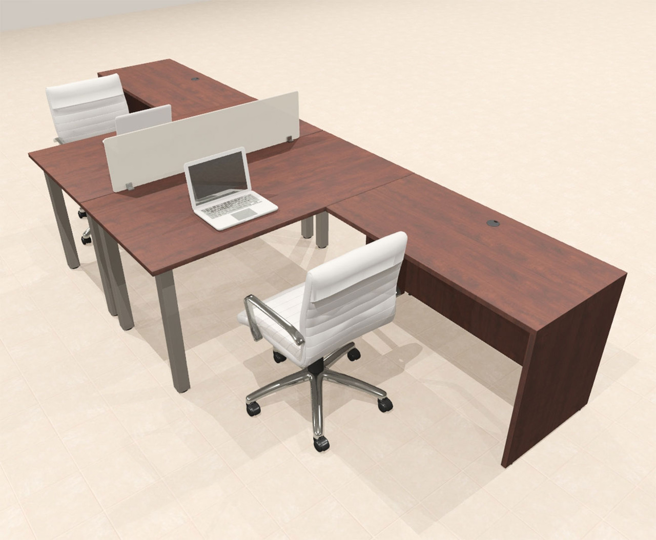 2 Person Modern  Metal Leg Office Workstation Desk Set, #OT-SUL-FPM92