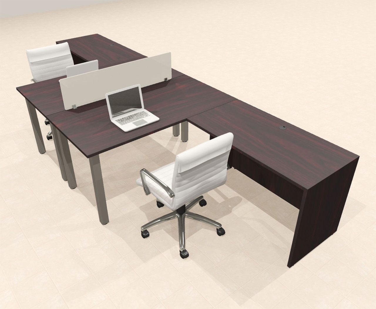 2 Person Modern  Metal Leg Office Workstation Desk Set, #OT-SUL-FPM93