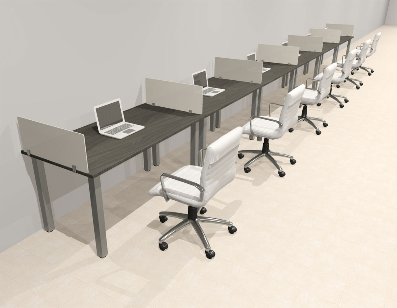 6 Person Modern  Metal Leg Office Workstation Desk Set, #OT-SUL-SPM25