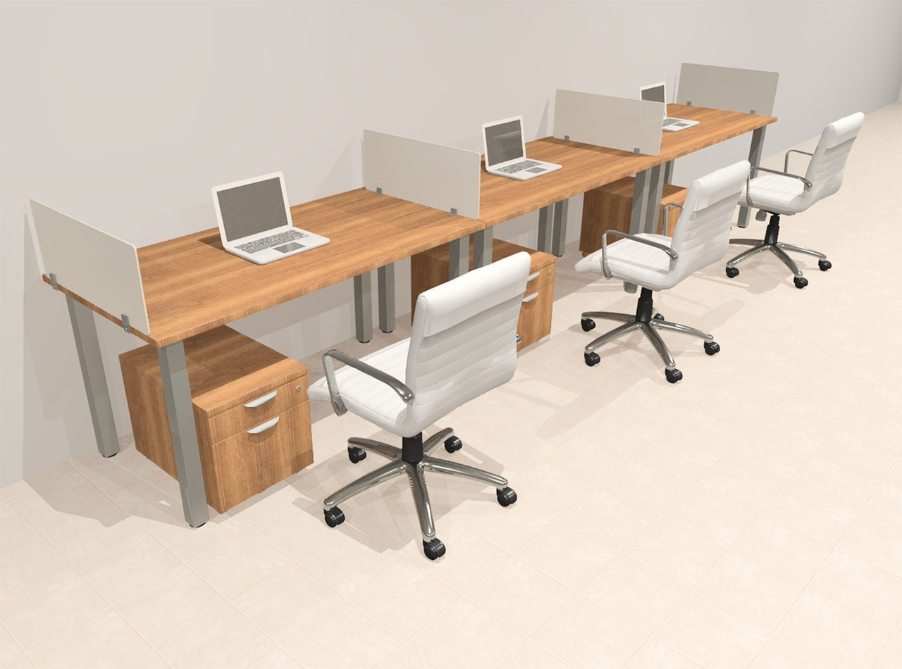 3 Person Modern  Metal Leg Office Workstation Desk Set, #OT-SUL-SPM31