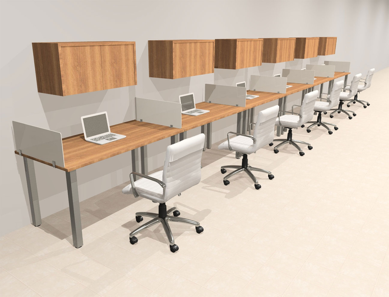 6 Person Modern  Metal Leg Office Workstation Desk Set, #OT-SUL-SPM71
