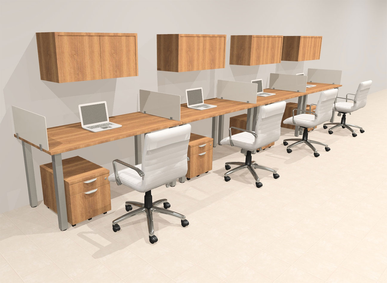 4 Person Modern  Metal Leg Office Workstation Desk Set, #OT-SUL-SPM86