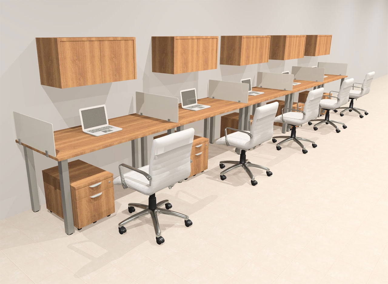 5 Person Modern  Metal Leg Office Workstation Desk Set, #OT-SUL-SPM91