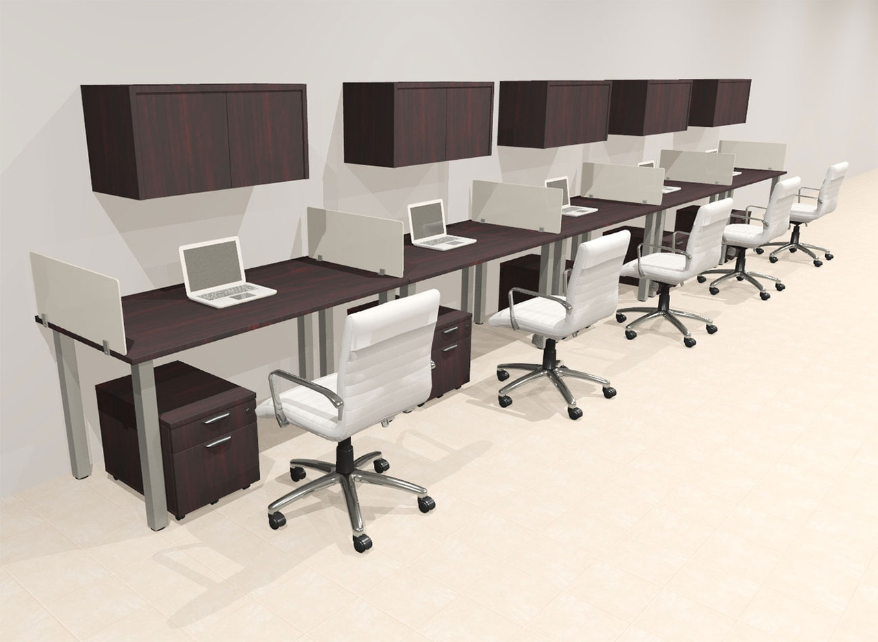 5 Person Modern  Metal Leg Office Workstation Desk Set, #OT-SUL-SPM93