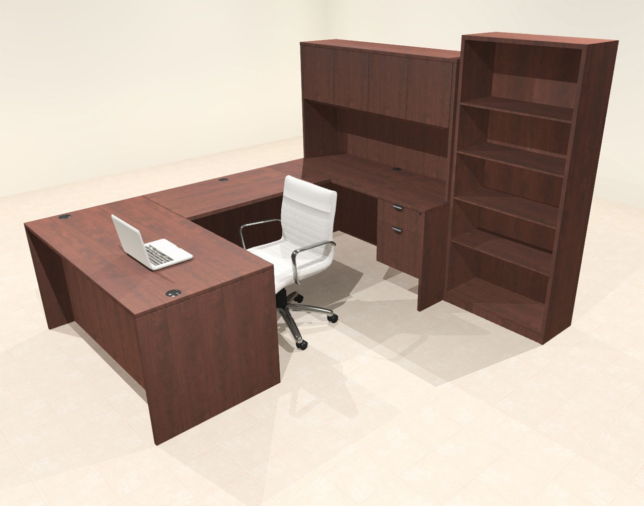 6pcs U Shaped 60"w X 102"d Modern Executive Office Desk, #OT-SUS-U7