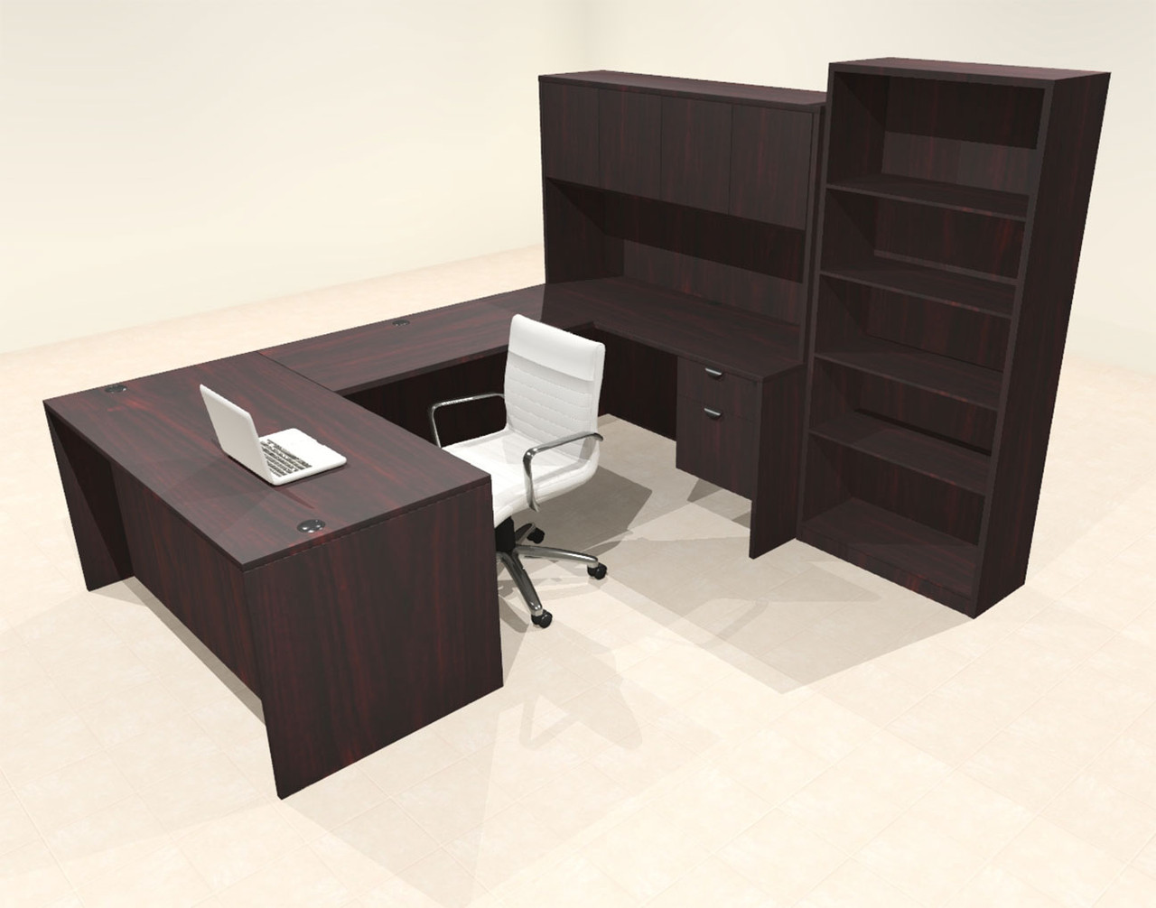 6pcs U Shaped 60"w X 102"d Modern Executive Office Desk, #OT-SUS-U8