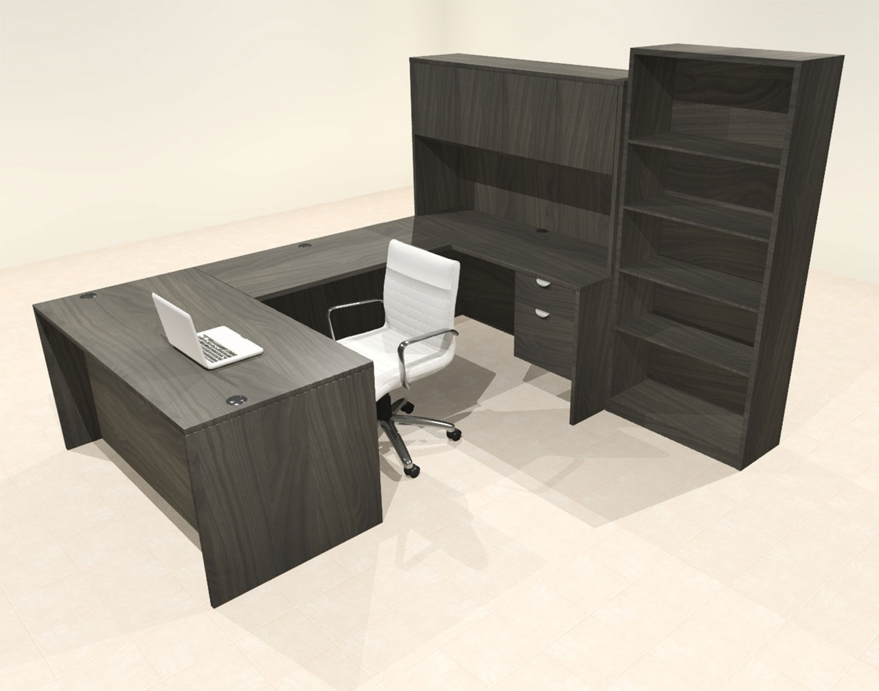 6pcs U Shaped 60"w X 102"d Modern Executive Office Desk, #OT-SUS-U10