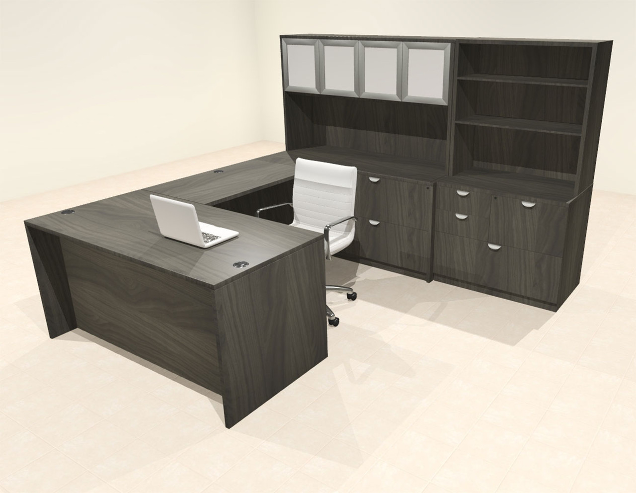 7pcs U Shaped 60"w X 102"d Modern Executive Office Desk, #OT-SUS-U15