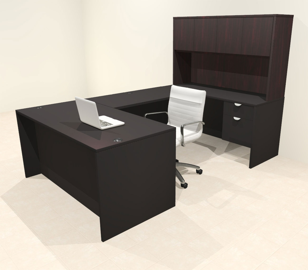 7pcs U Shaped 60"w X 102"d Modern Executive Office Desk, #OT-SUS-U19