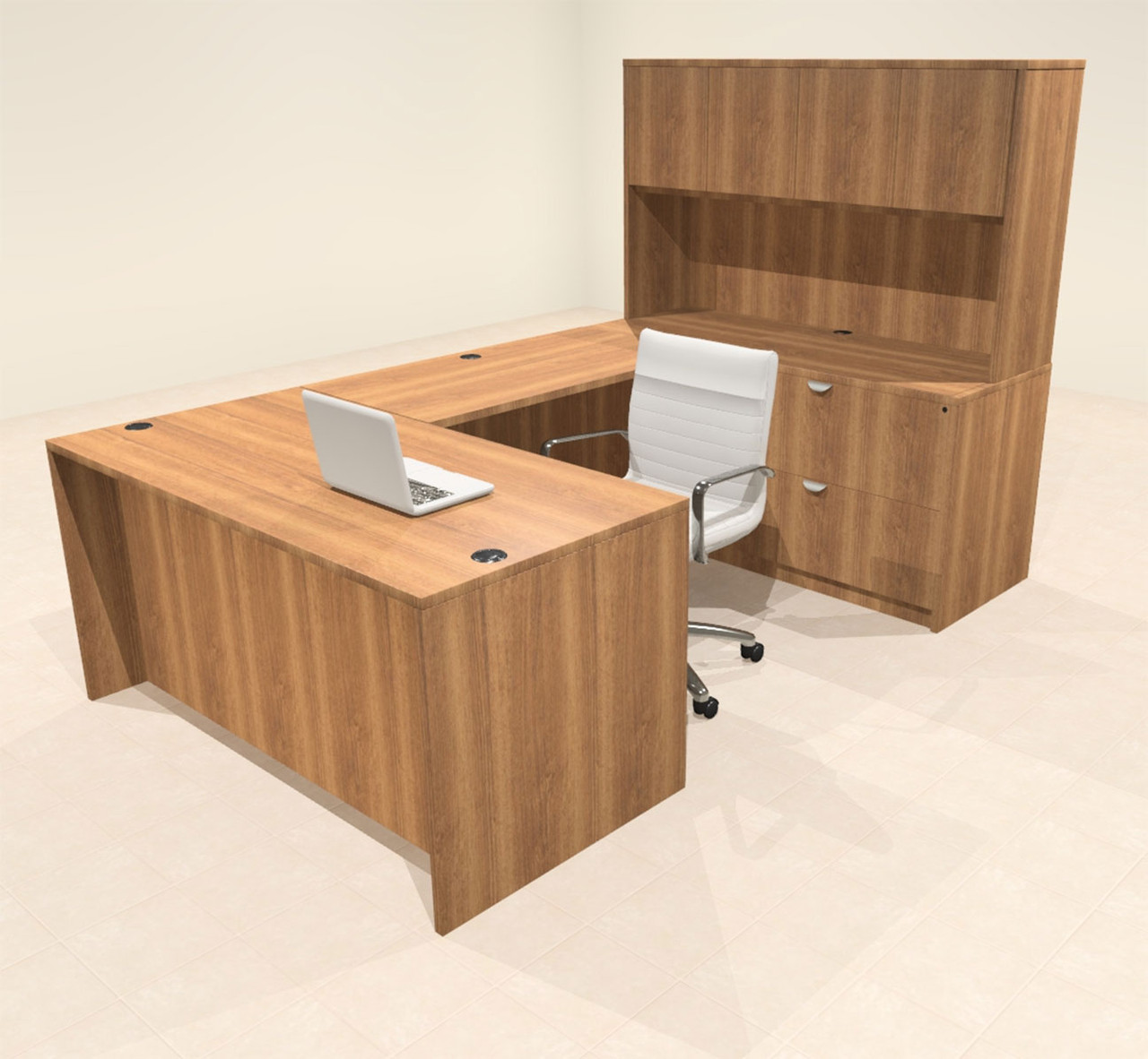 5pcs U Shaped 60"w X 102"d Modern Executive Office Desk, #OT-SUS-U21