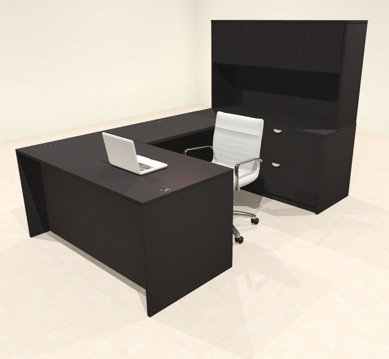 5pcs U Shaped 60"w X 102"d Modern Executive Office Desk, #OT-SUS-U24