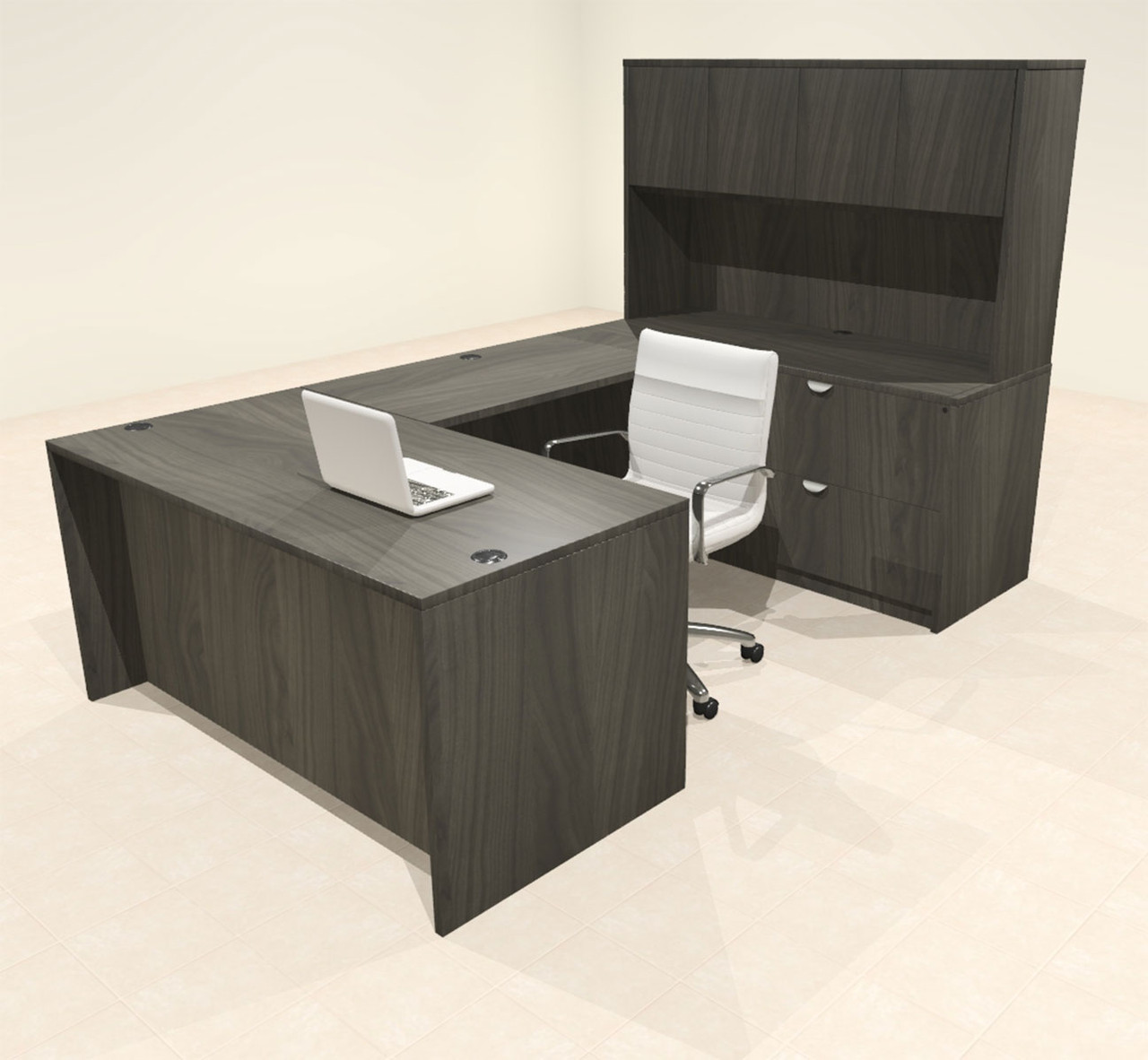 5pcs U Shaped 60"w X 102"d Modern Executive Office Desk, #OT-SUS-U25