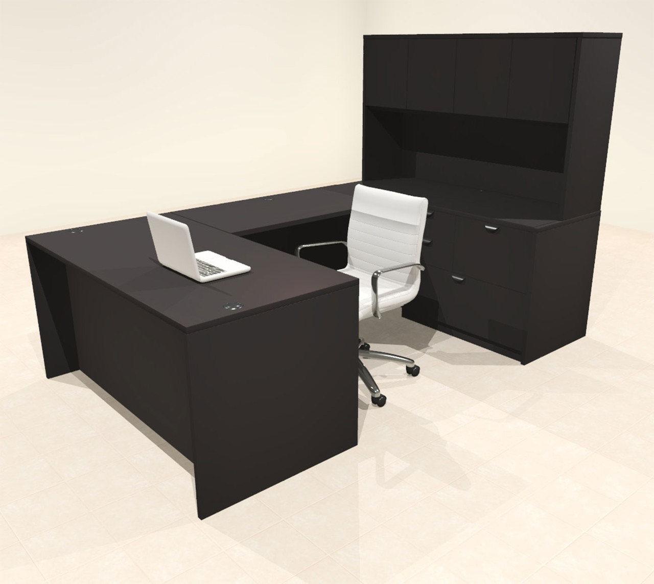5pcs U Shaped 60"w X 102"d Modern Executive Office Desk, #OT-SUS-U29