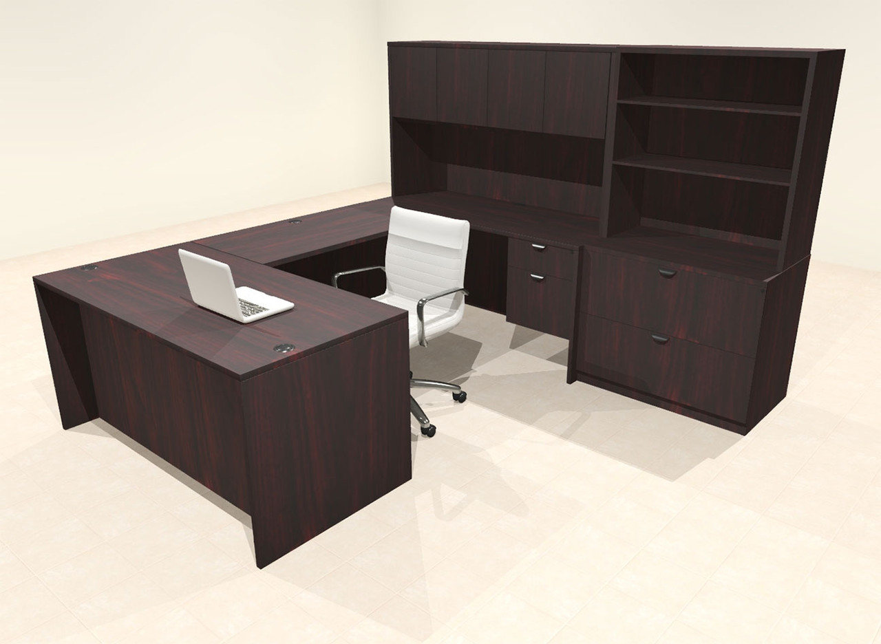 7pcs U Shaped 60"w X 102"d Modern Executive Office Desk, #OT-SUS-U33