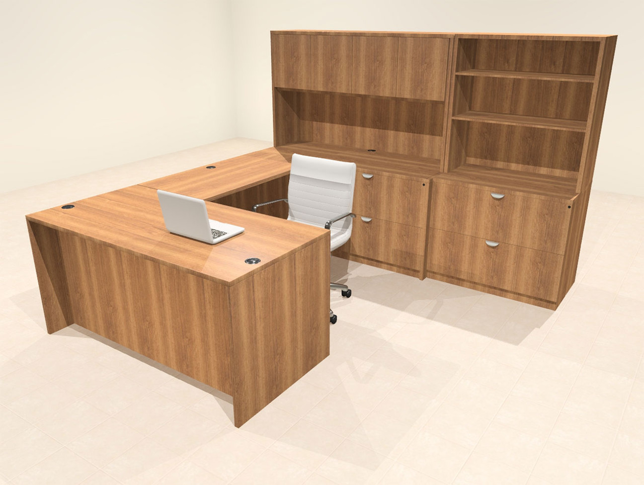 7pcs U Shaped 60"w X 102"d Modern Executive Office Desk, #OT-SUS-U36