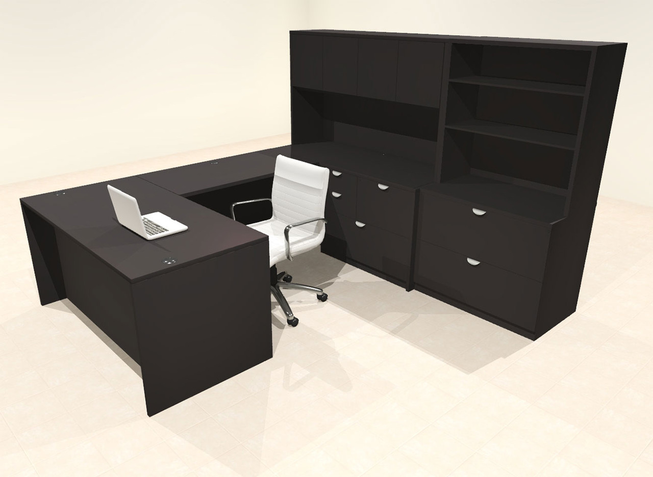 7pcs U Shaped 60"w X 102"d Modern Executive Office Desk, #OT-SUS-U44