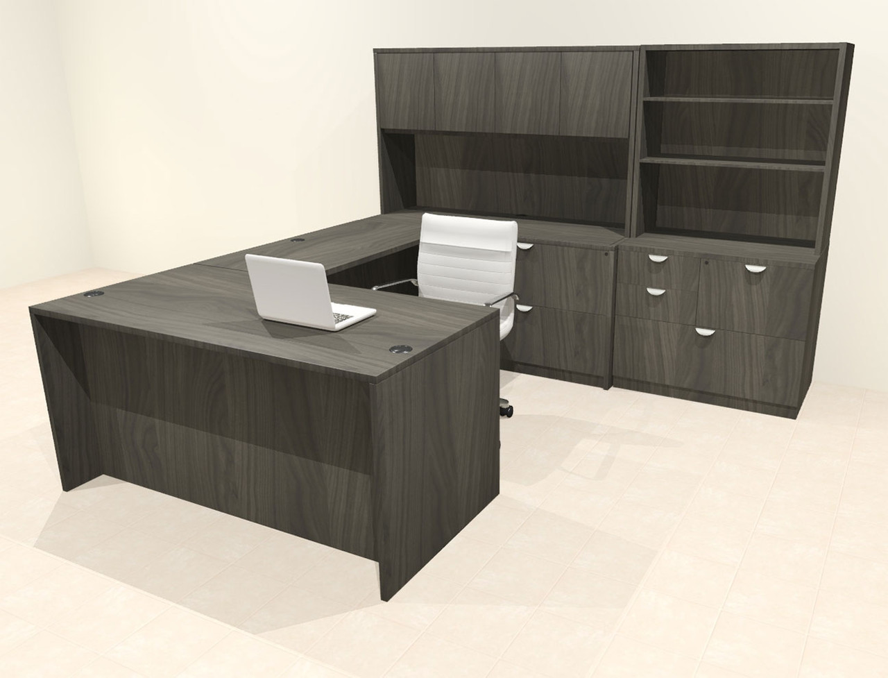 7pcs U Shaped 60"w X 102"d Modern Executive Office Desk, #OT-SUS-U55