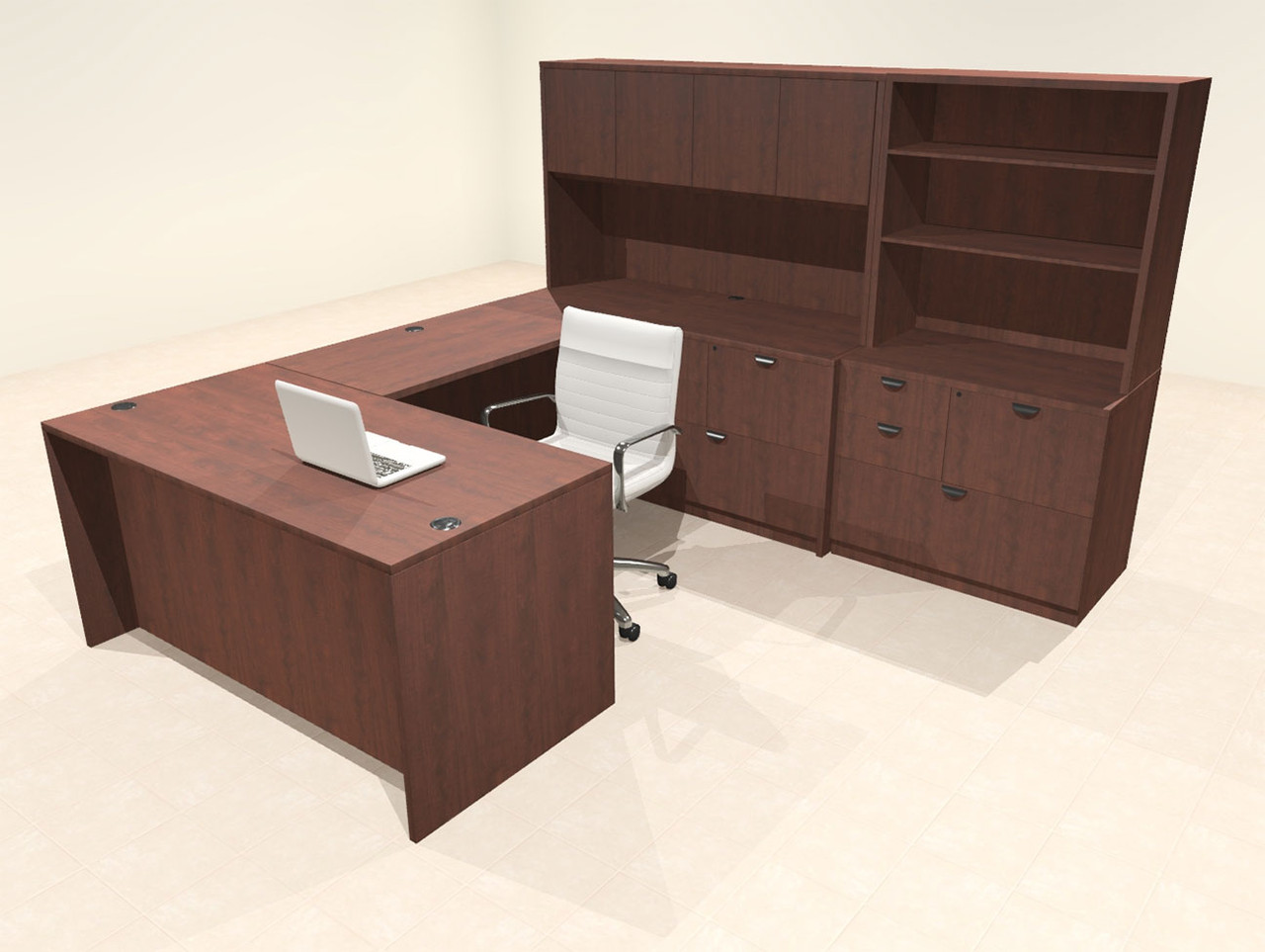 7pcs U Shaped 60"w X 102"d Modern Executive Office Desk, #OT-SUS-U57