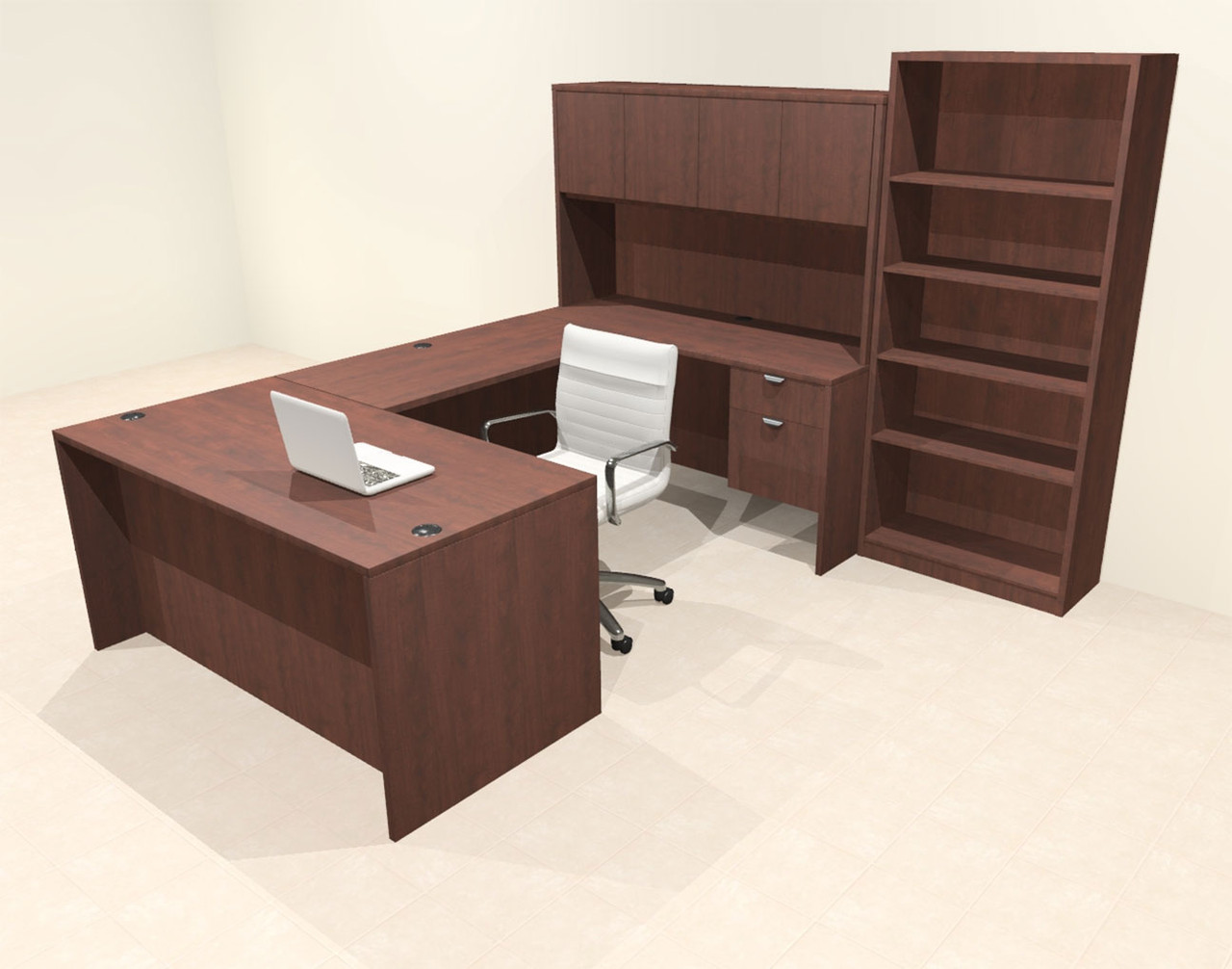 6pcs U Shaped 60"w X 102"d Modern Executive Office Desk, #OT-SUS-U62
