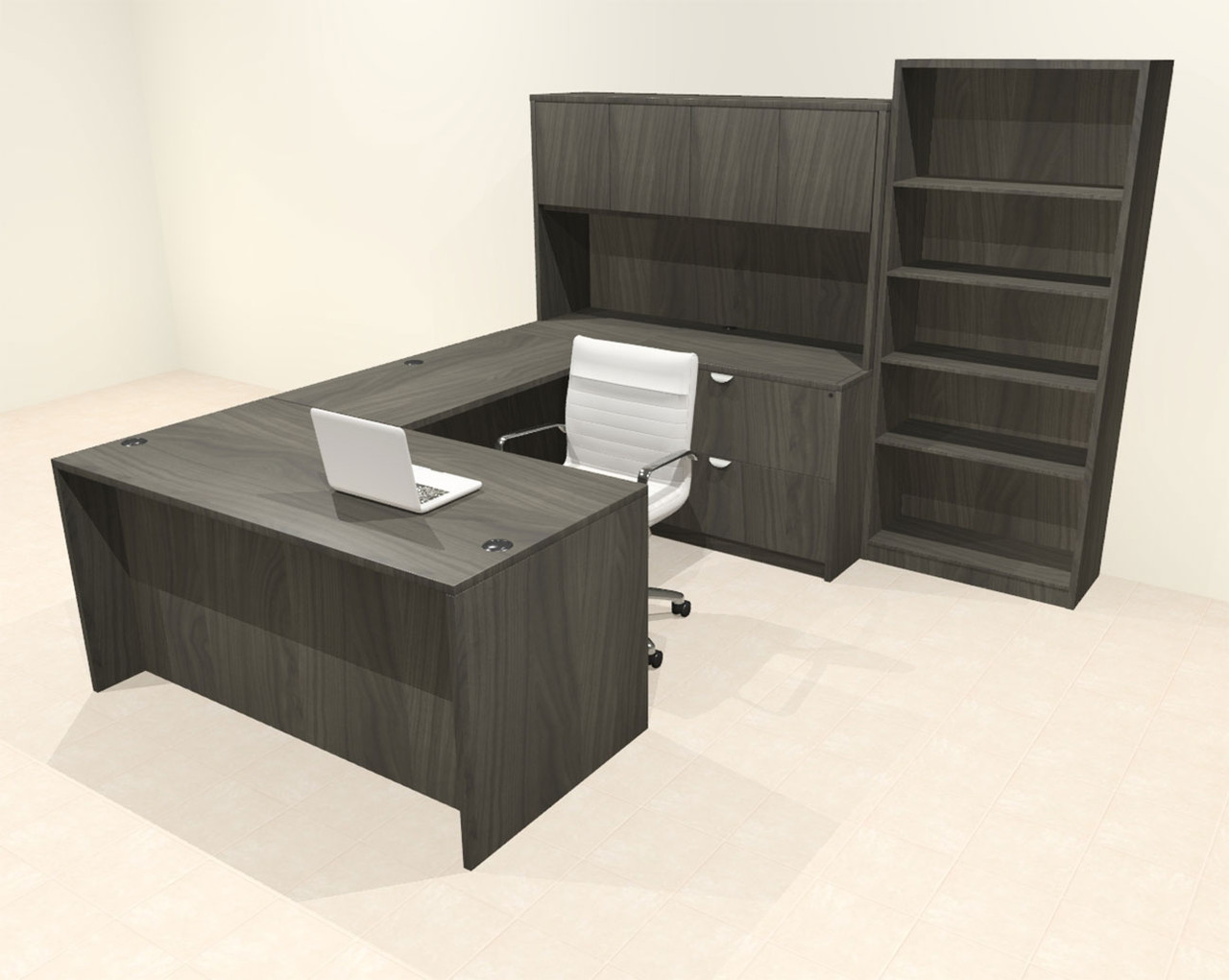 6pcs U Shaped 60"w X 102"d Modern Executive Office Desk, #OT-SUS-U70