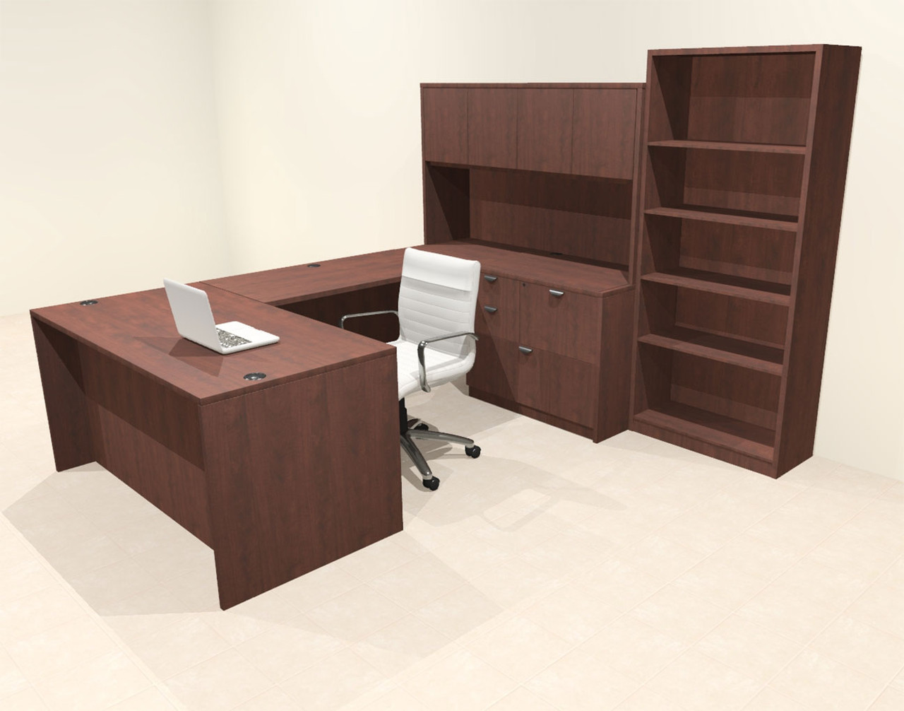 6pcs U Shaped 60"w X 102"d Modern Executive Office Desk, #OT-SUS-U72