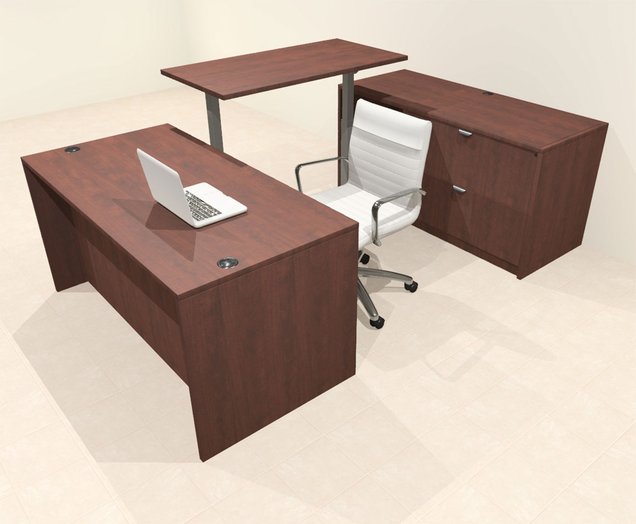 4pcs U Shaped 60"w X 102"d Modern Executive Office Desk, #OT-SUS-UH7