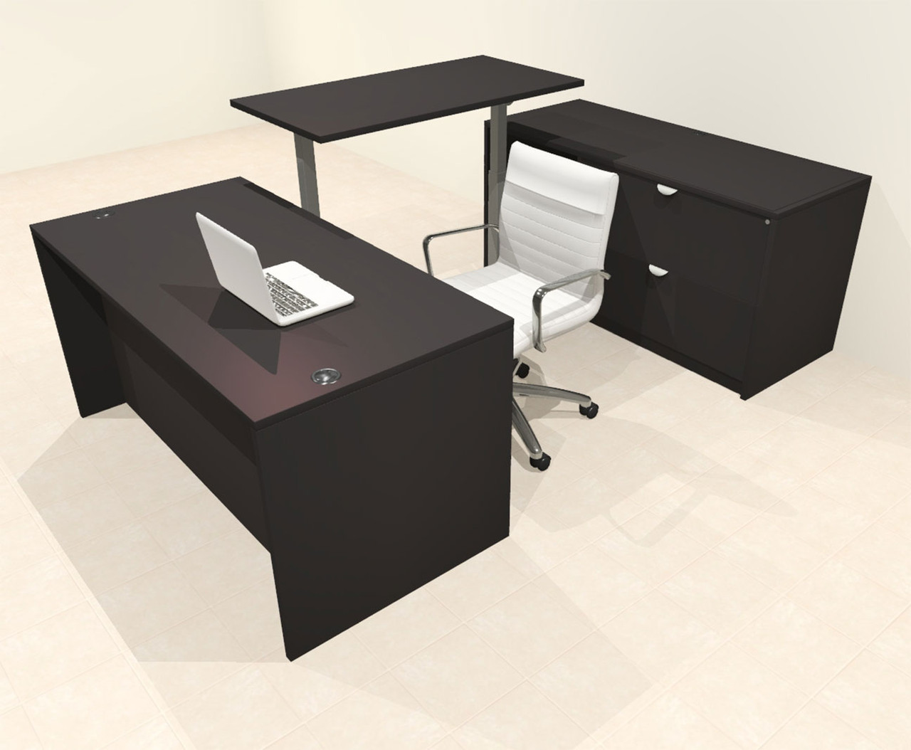 4pcs U Shaped 60"w X 102"d Modern Executive Office Desk, #OT-SUS-UH9