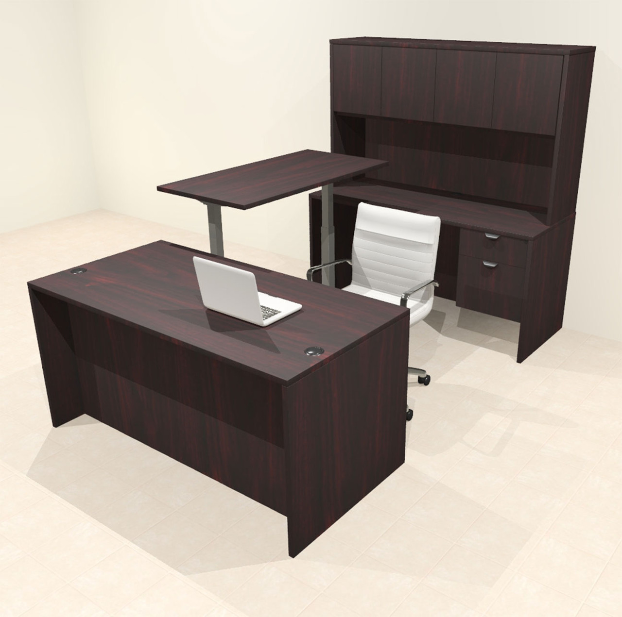 5pcs U Shaped 60"w X 102"d Modern Executive Office Desk, #OT-SUS-UH18