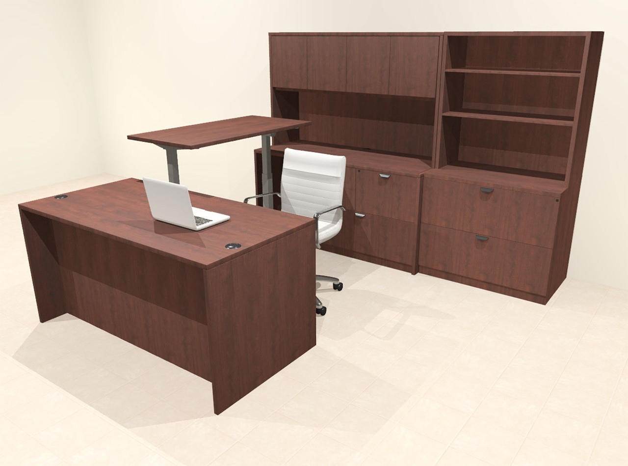 7pcs U Shaped 60"w X 102"d Modern Executive Office Desk, #OT-SUS-UH42