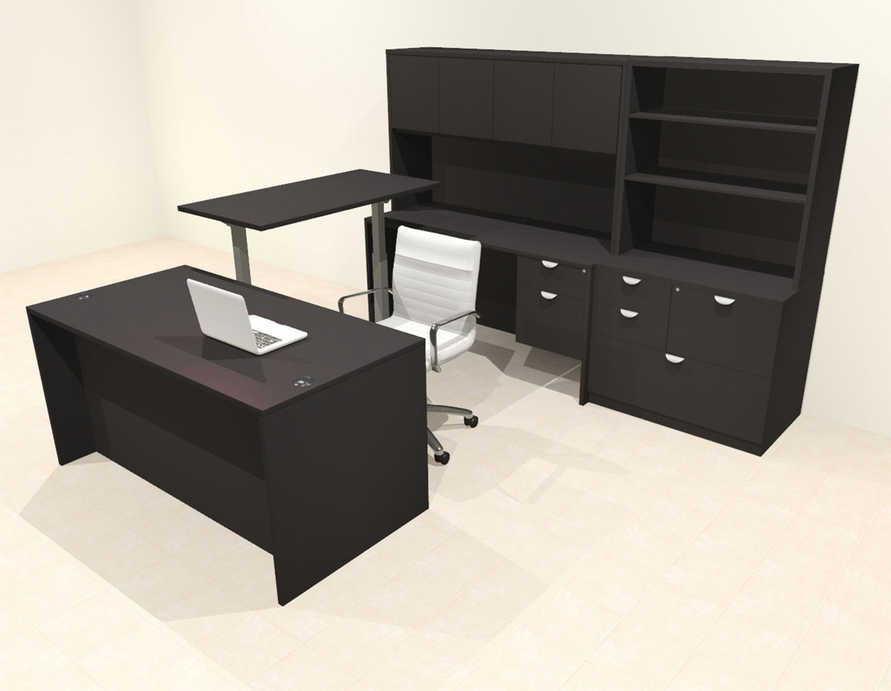 6pcs U Shaped 60"w X 102"d Modern Executive Office Desk, #OT-SUS-UH49