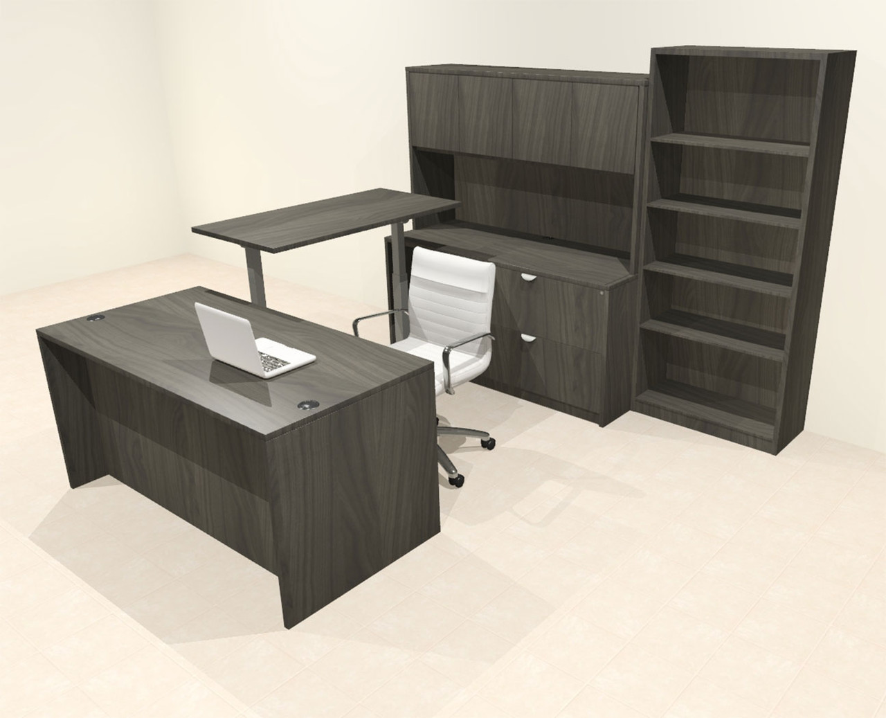6pcs U Shaped 60"w X 102"d Modern Executive Office Desk, #OT-SUS-UH70