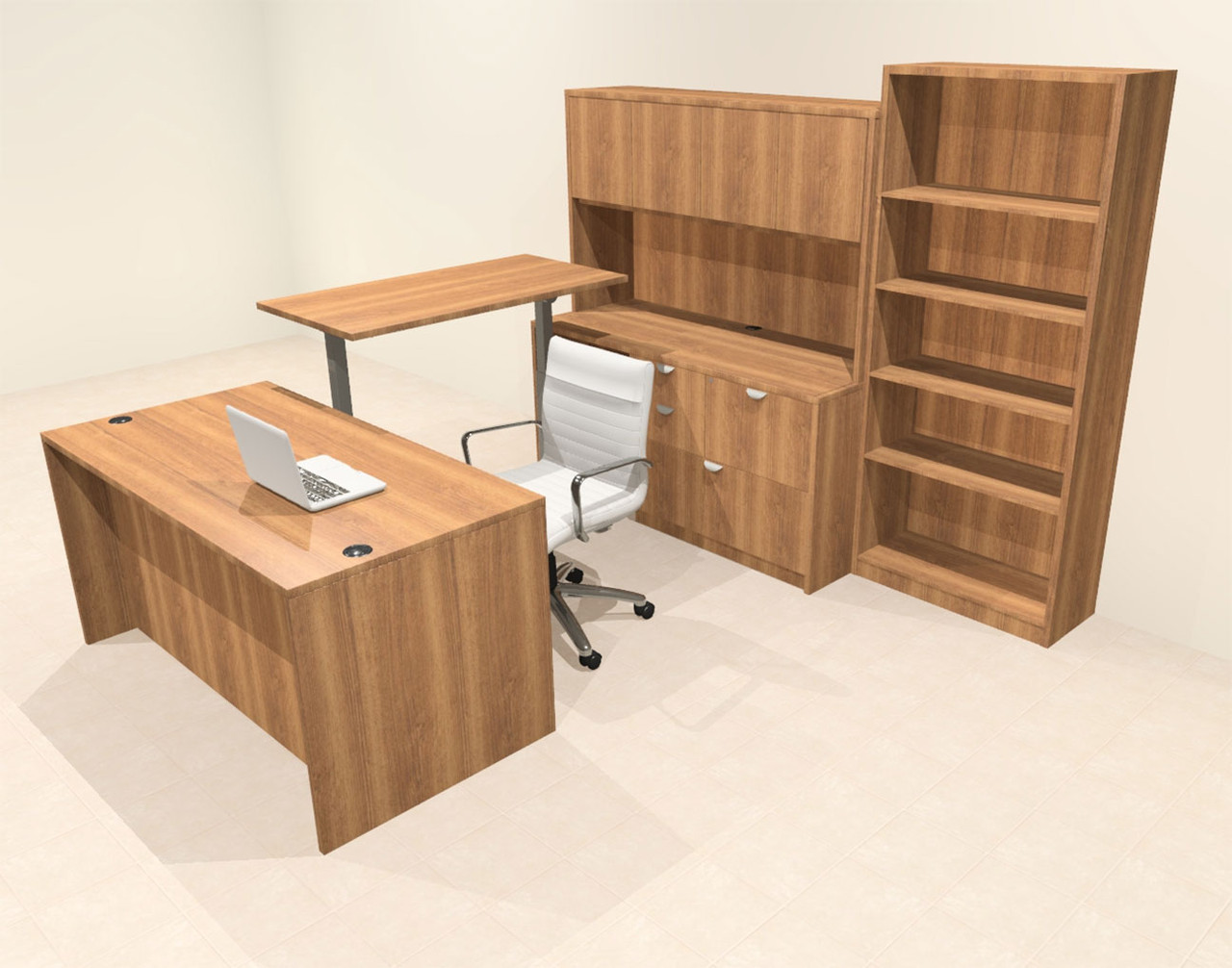 6pcs U Shaped 60"w X 102"d Modern Executive Office Desk, #OT-SUS-UH71