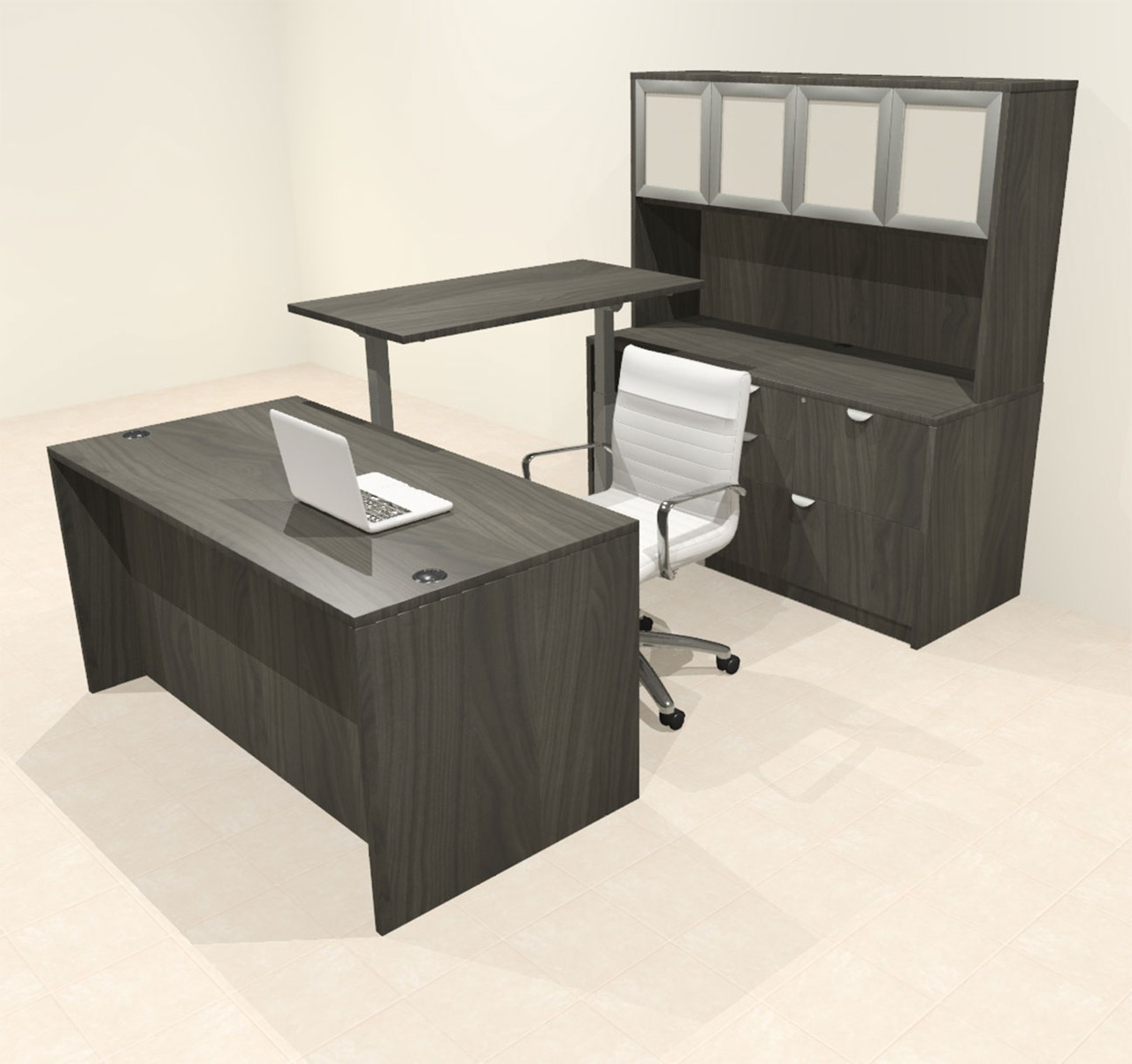 5pcs U Shaped 60"w X 102"d Modern Executive Office Desk, #OT-SUS-UH90