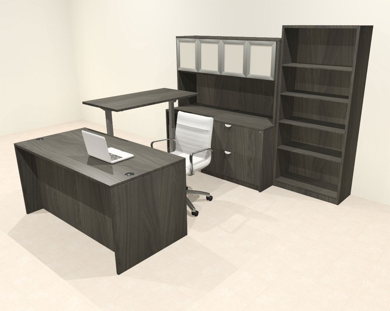 6pcs U Shaped 60"w X 102"d Modern Executive Office Desk, #OT-SUS-UH130