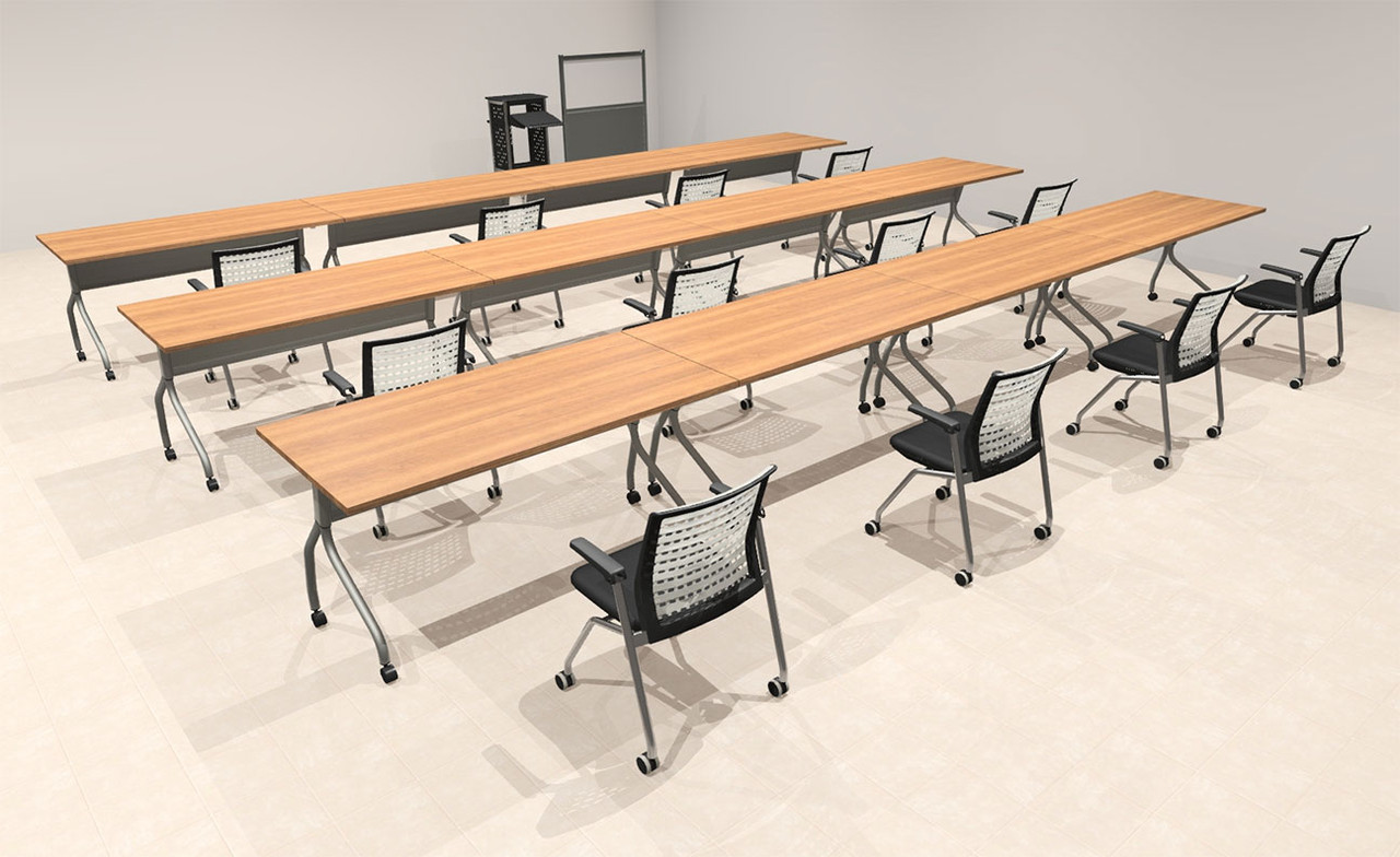 12pcs I Shape 20' Feet Nesting Training / Conference Table, #OT-SUL-T51-A