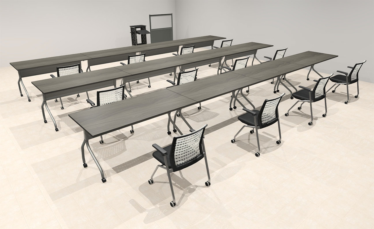 12pcs I Shape 20' Feet Nesting Training / Conference Table, #OT-SUL-T55-A