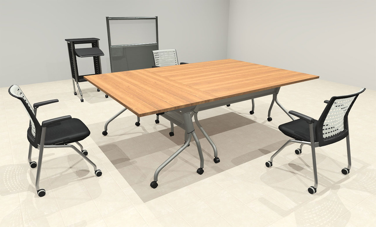 3pcs RETANGULAR Shape 7.5' Feet Nesting Training / Conference Table, #OT-SUL-T6-B