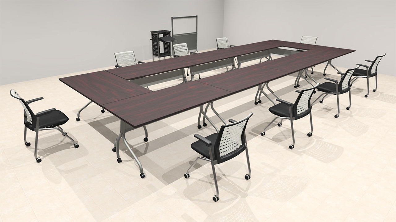 9pcs O Shape 20' Feet Nesting Training / Conference Table, #OT-SUL-T38-B