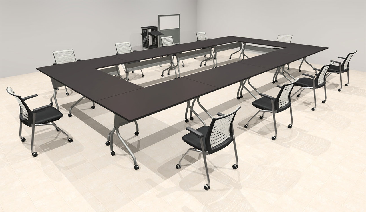 10pcs O Shape 20' Feet Nesting Training / Conference Table, #OT-SUL-T44-B