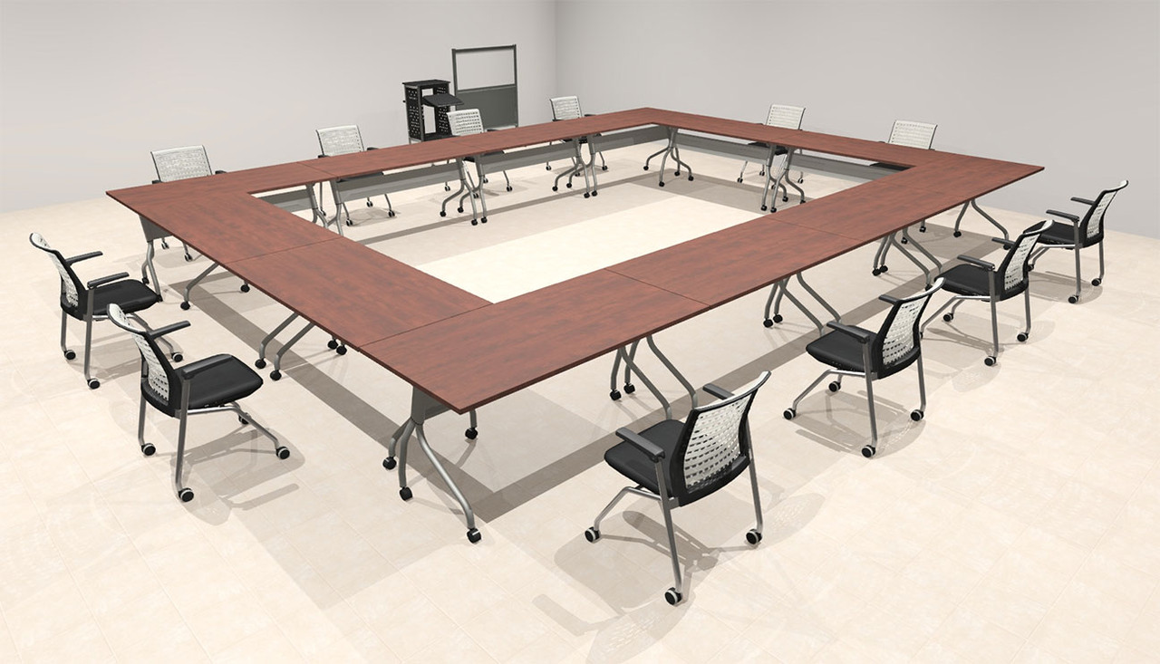 12pcs O Shape 20' Feet Nesting Training / Conference Table, #OT-SUL-T52-B