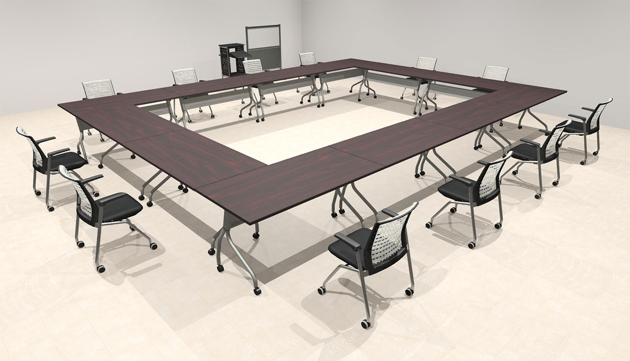 12pcs O Shape 20' Feet Nesting Training / Conference Table, #OT-SUL-T53-B