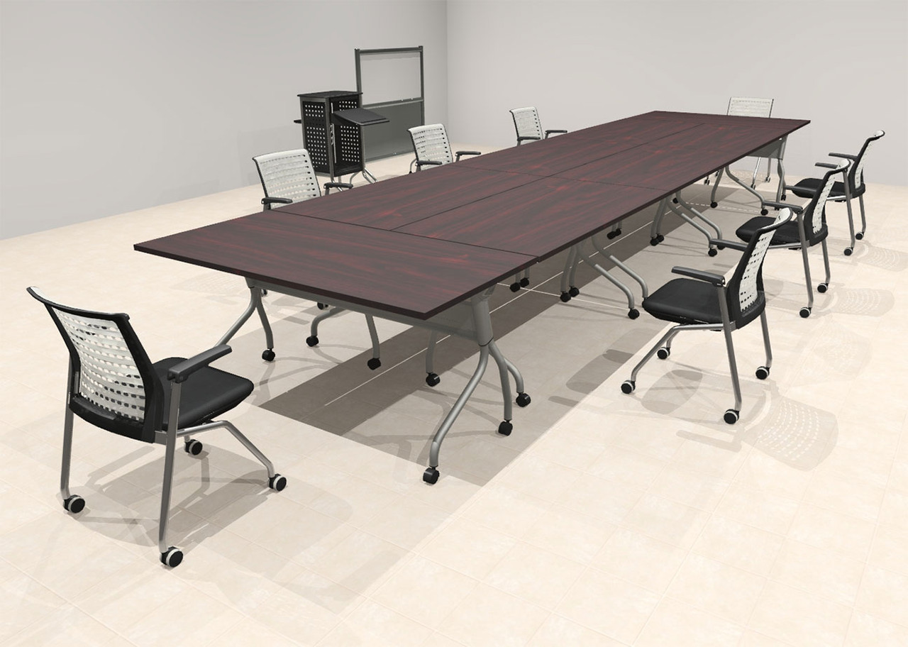 8pcs RETANGULAR Shape 20' Feet Nesting Training / Conference Table, #OT-SUL-T33-C