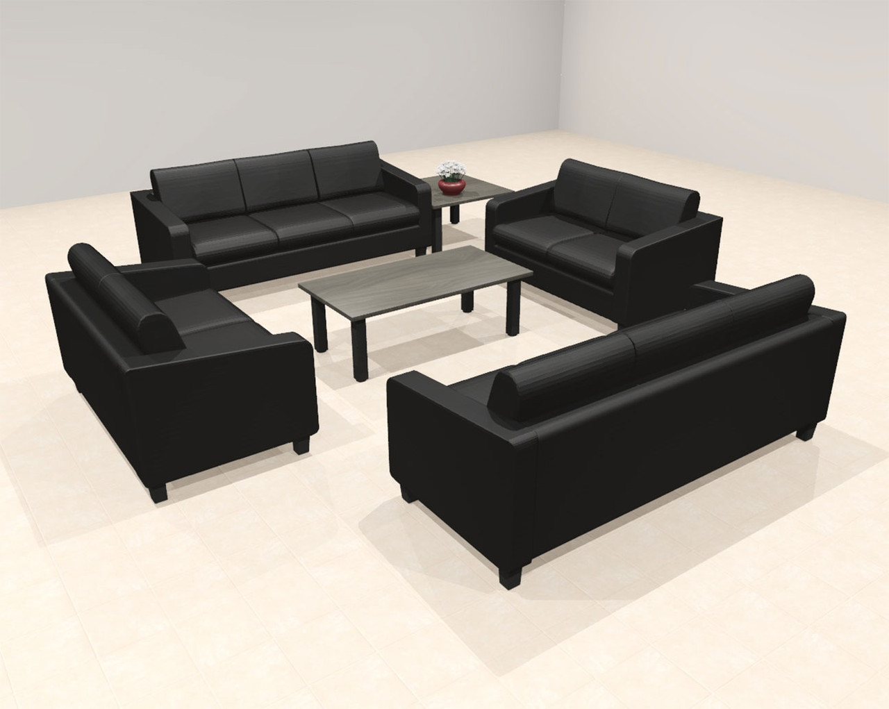 4pcs 10 Person Modern Office LeatherSoft LOVE + SOFA Set, #OT-LOS-LSF3