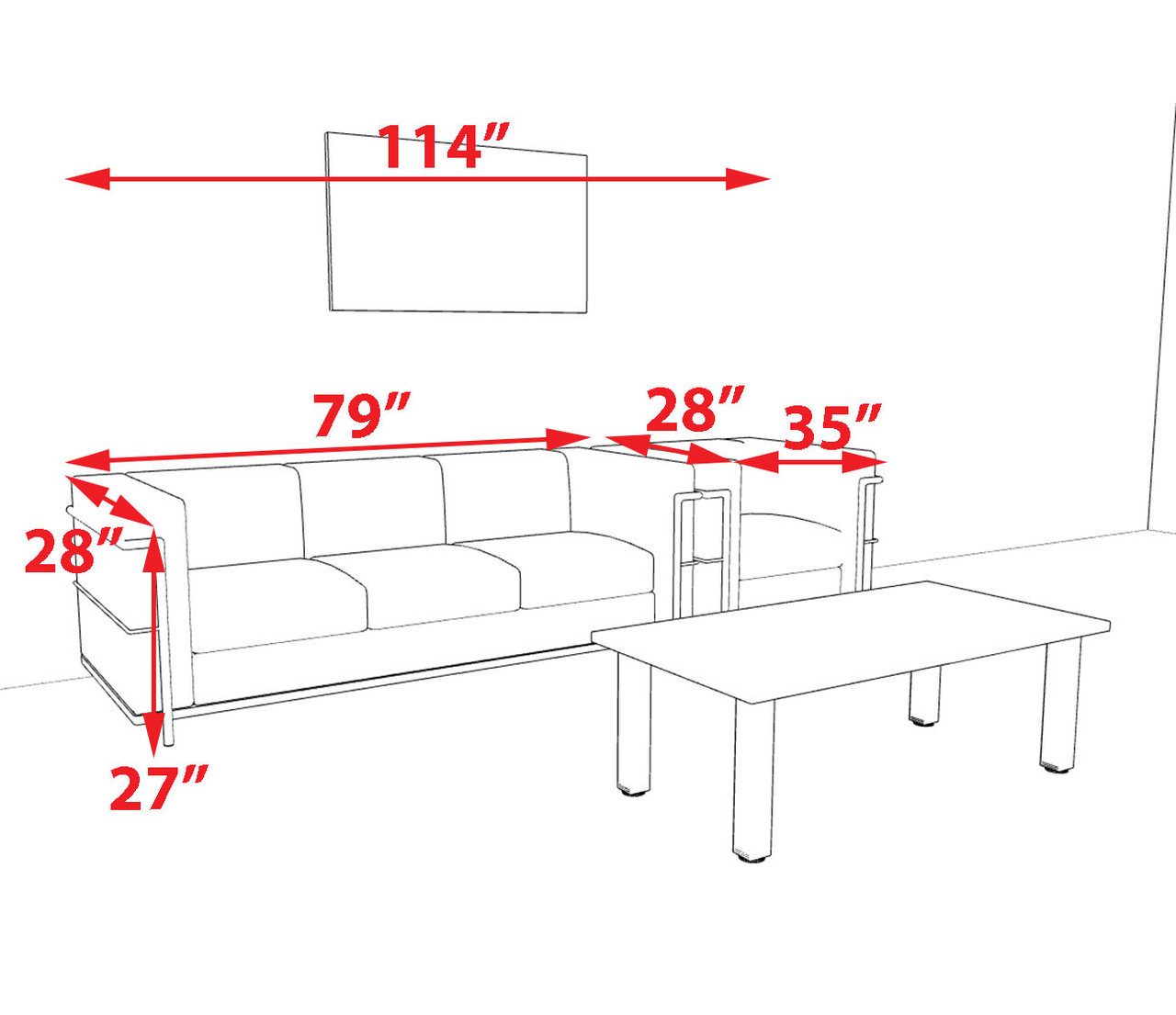 2pcs 4 Person Modern Office LeatherSoft CHAIR + SOFA Set, #UF-REG-CSW1-C