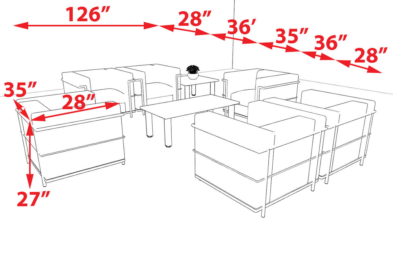 6pcs 6 Person Modern Office LeatherSoft CHAIR Set, #UF-REG-CF5-D