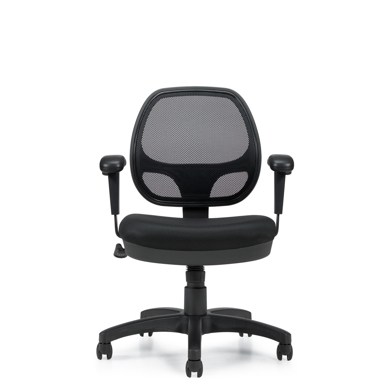 Mid Mesh Back Black Fabric Cushion Office Chair, #OT-004