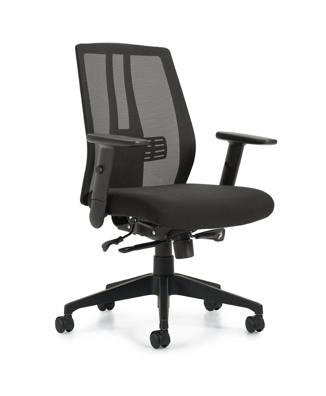 Hi Mesh Back Black Woven Fabric Cushion Office Chair, #OT-017